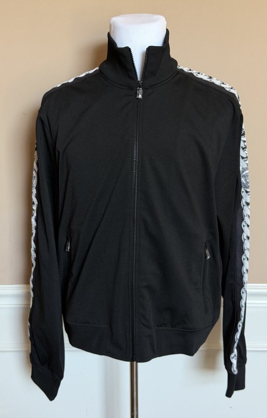 Versace Chain Medusa Logo Black Polyester Jacket 4XL Black 1023098 NWT $1400